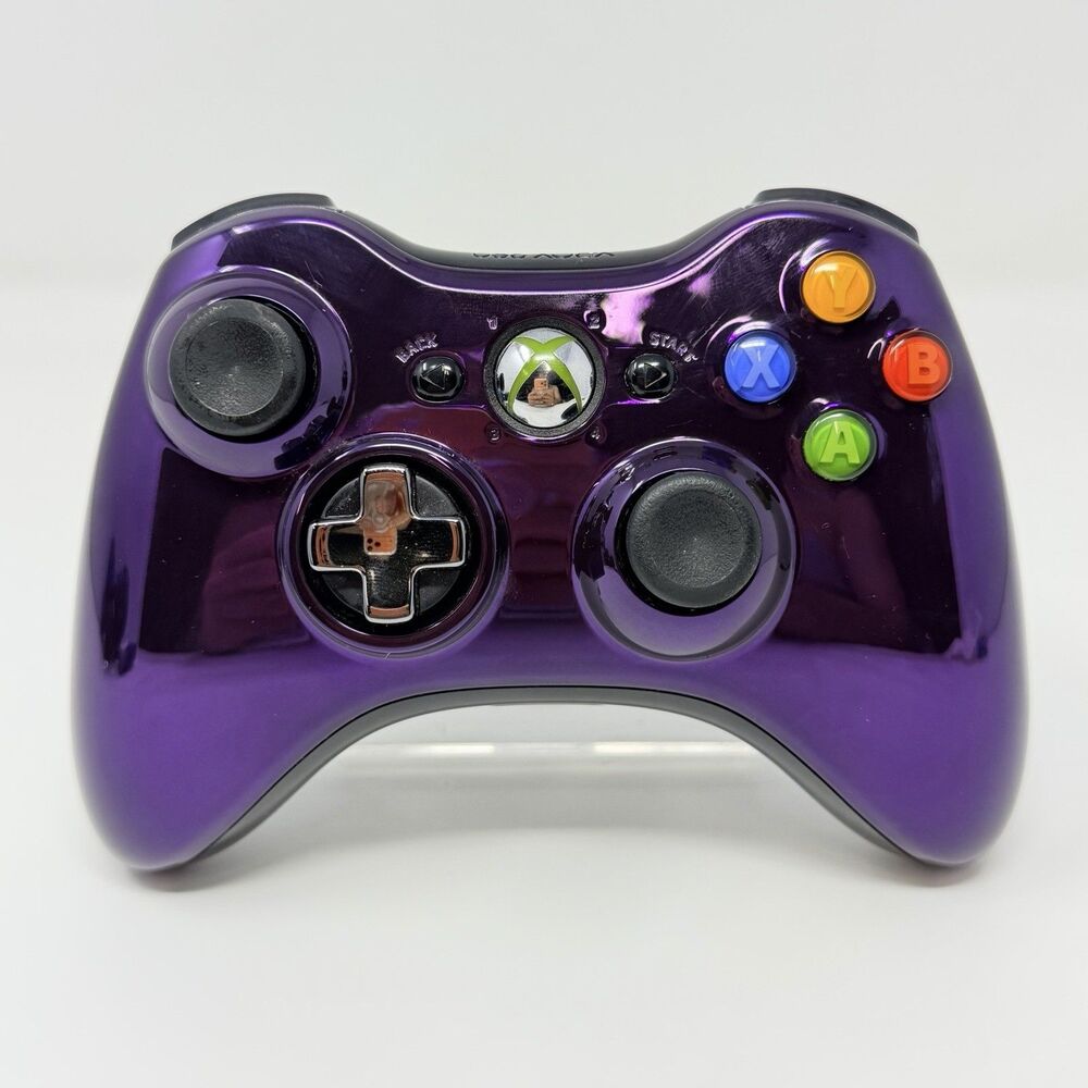 Microsoft Xbox 360 Limited Edition Chrome Purple Wireless Controller OEM Tested